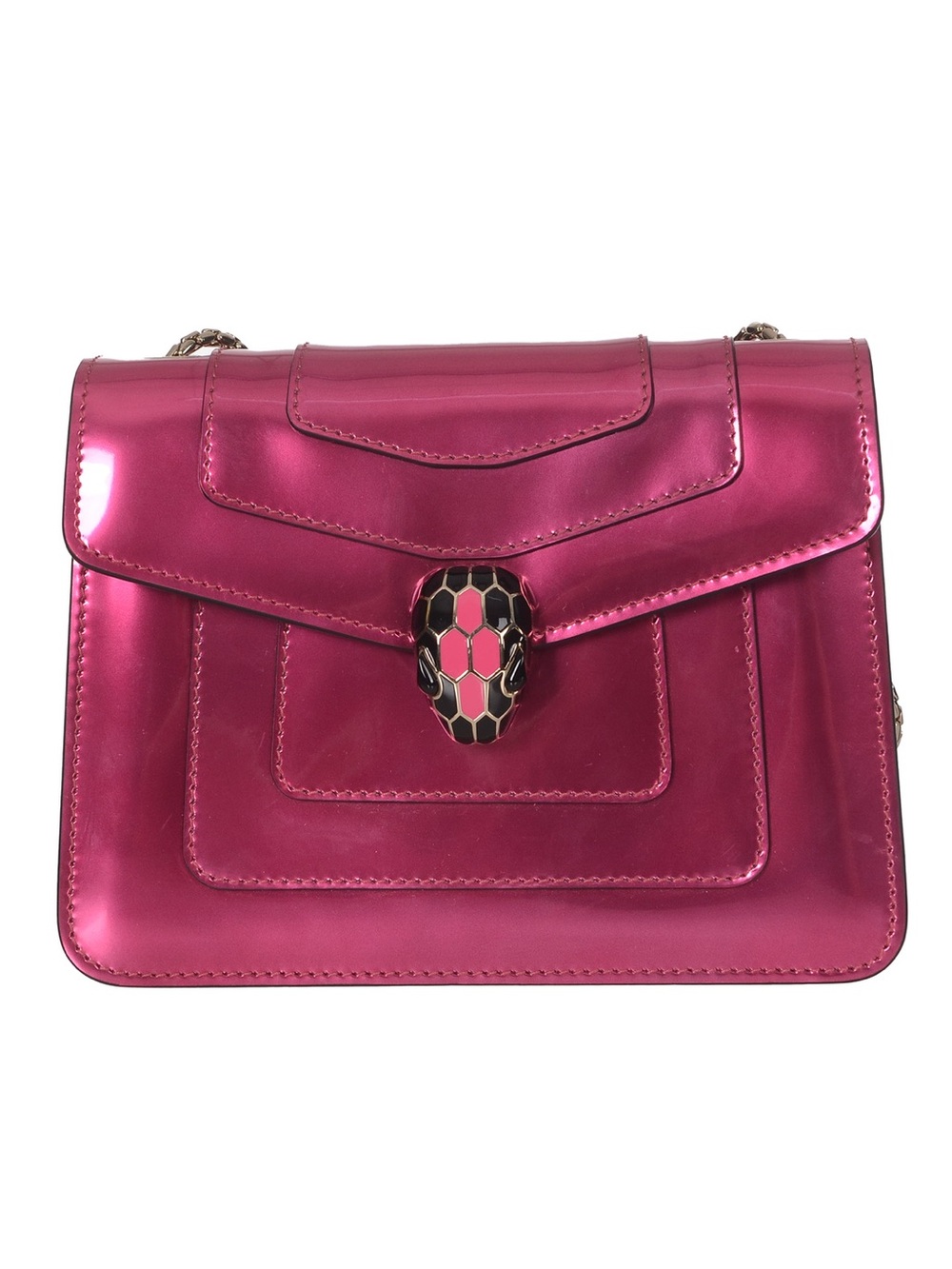 ♥️Bvlgari Small Serpenti Pink Leather Shoulder Bag with Snake-Head Clasp♥️